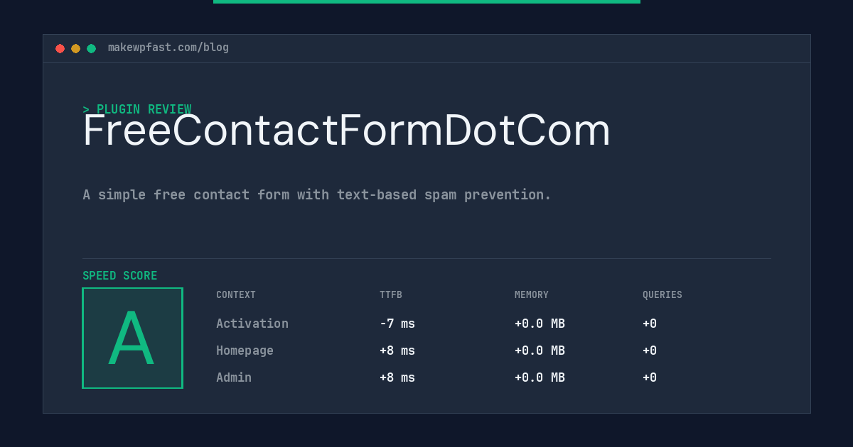 FreeContactFormDotCom - MakeWPFast