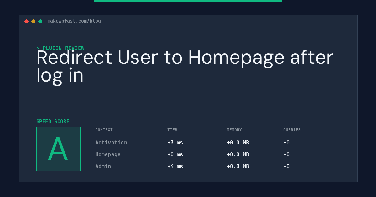 Redirect User to Homepage after log in - MakeWPFast