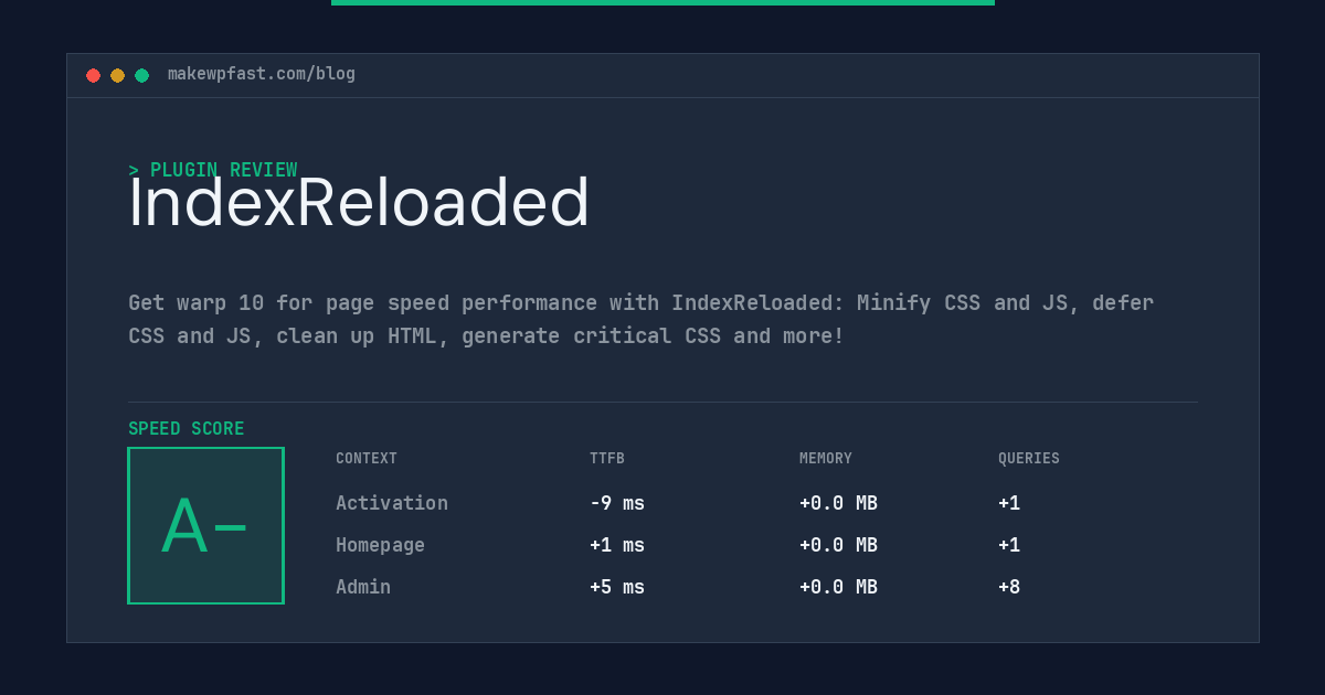 IndexReloaded - MakeWPFast