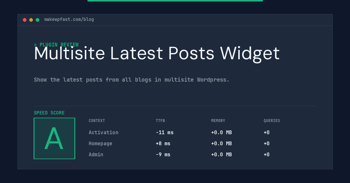 Multisite Latest Posts Widget - MakeWPFast