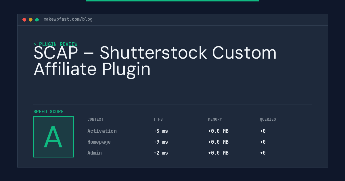 SCAP – Shutterstock Custom Affiliate Plugin - MakeWPFast