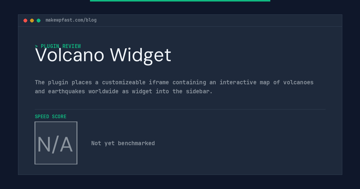 Volcano Widget - MakeWPFast