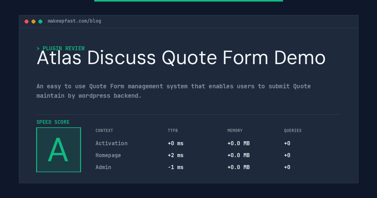 Atlas Discuss Quote Form Demo - MakeWPFast
