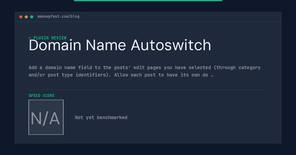 Domain Name Autoswitch - MakeWPFast