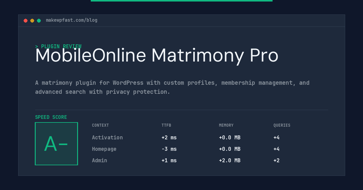MobileOnline Matrimony Pro - MakeWPFast