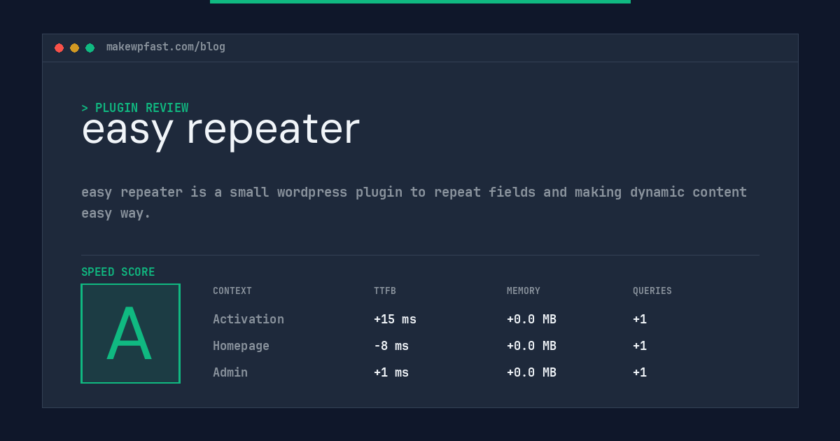 easy repeater - MakeWPFast