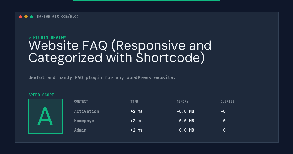 Website FAQ (Responsive and Categorized with Shortcode) - MakeWPFast