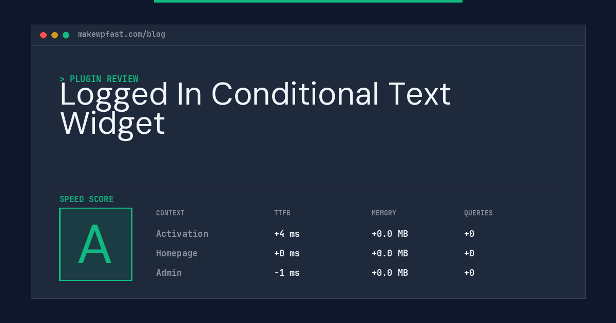 Logged In Conditional Text Widget - MakeWPFast