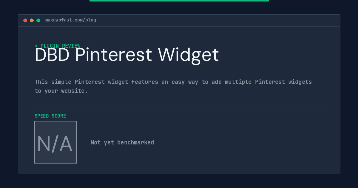 DBD Pinterest Widget - MakeWPFast