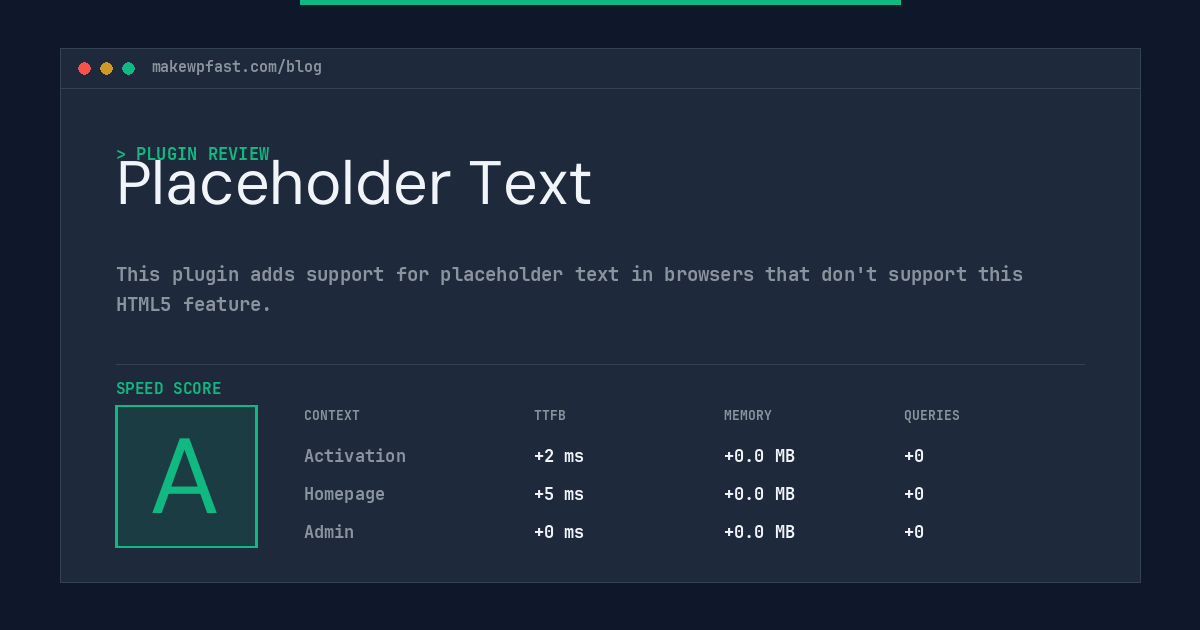 Placeholder Text - MakeWPFast