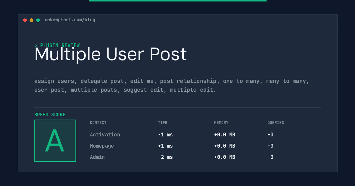 Multiple User Post - MakeWPFast