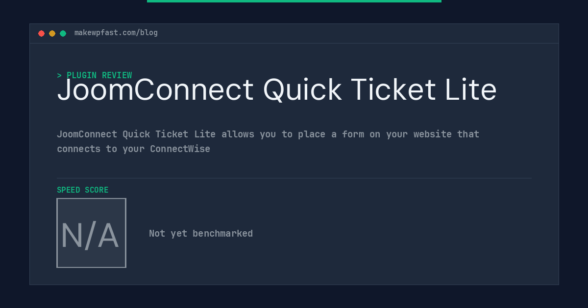JoomConnect Quick Ticket Lite - MakeWPFast