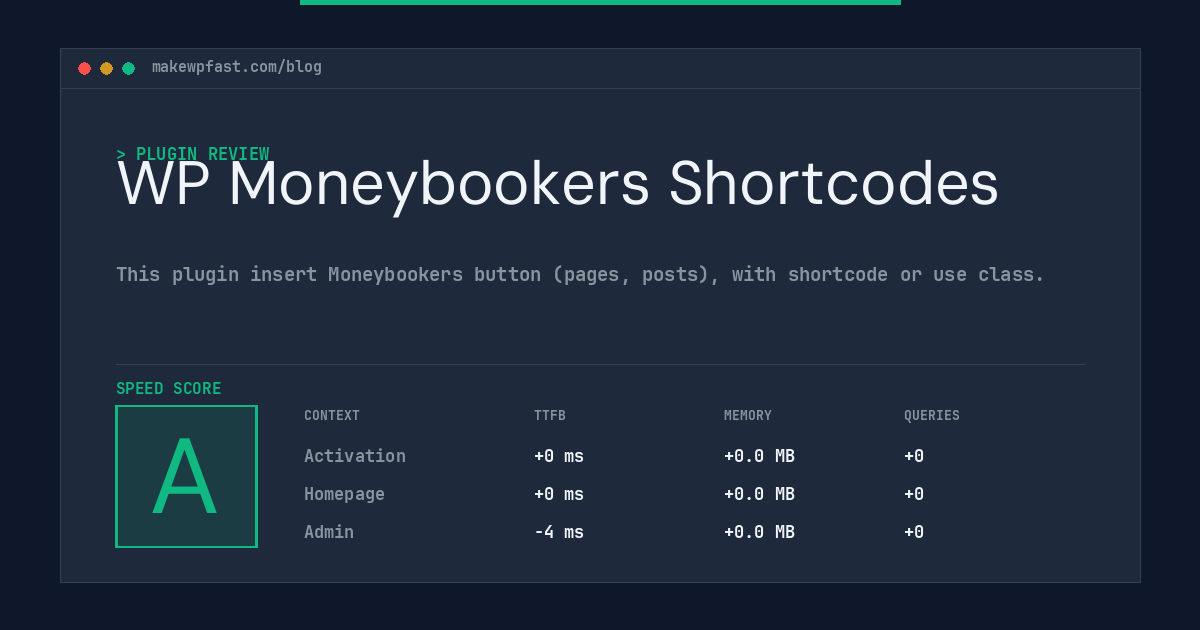 WP Moneybookers Shortcodes - MakeWPFast