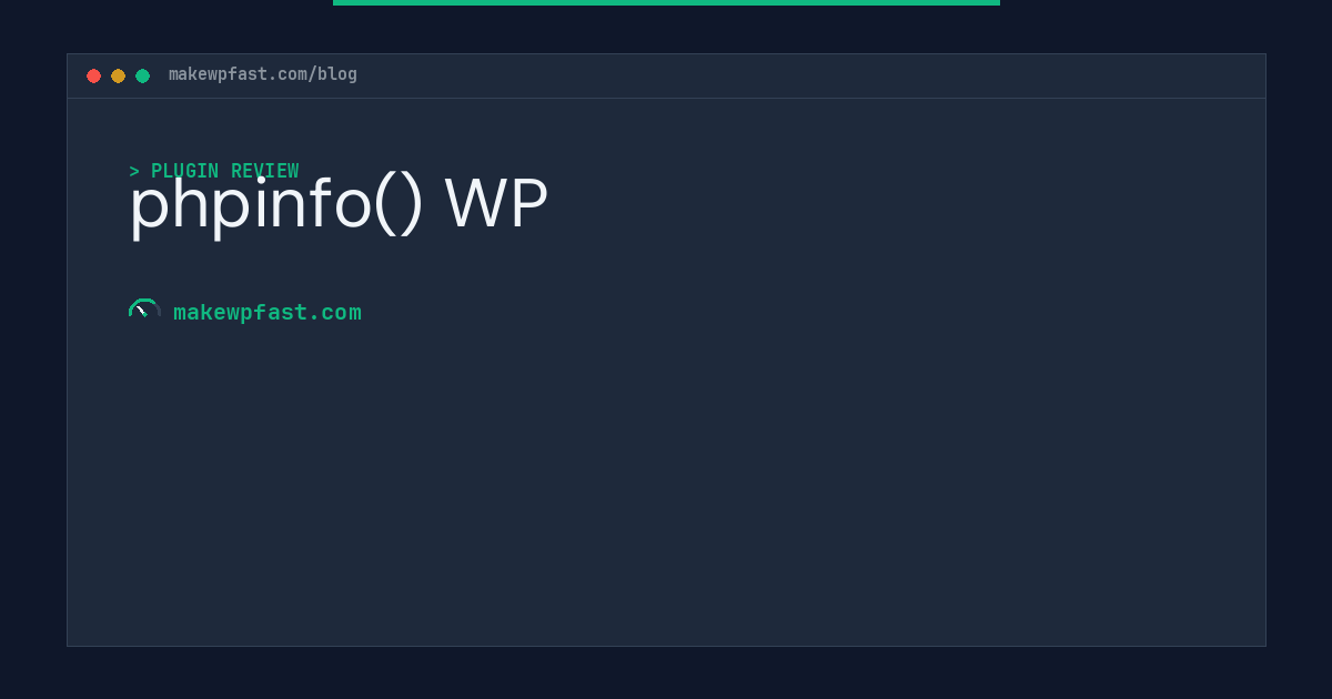 phpinfo() WP - MakeWPFast