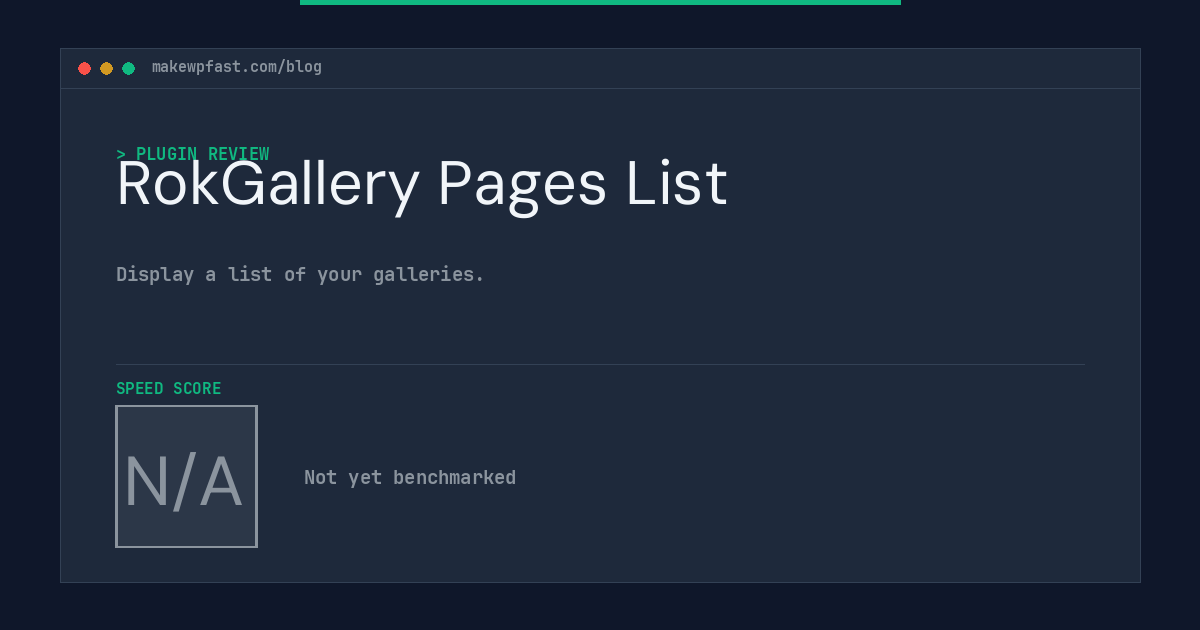 RokGallery Pages List - MakeWPFast