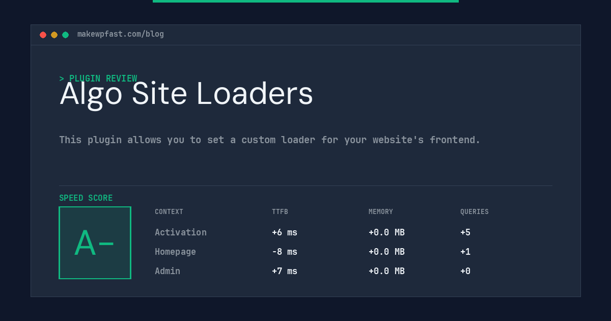 Algo Site Loaders - MakeWPFast