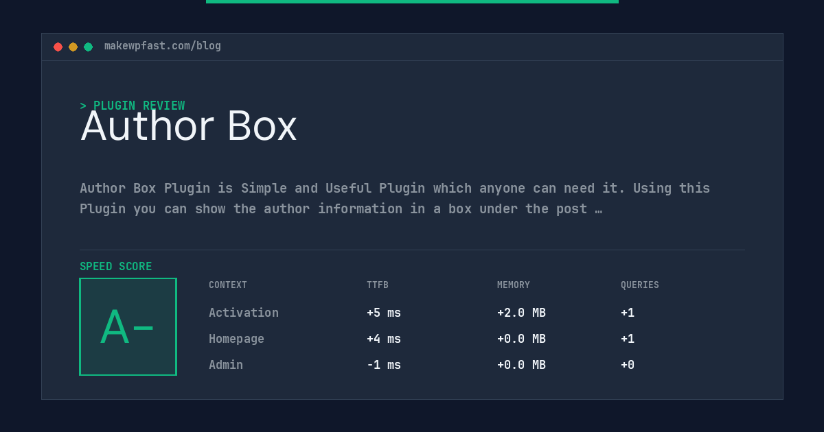 Author Box - MakeWPFast