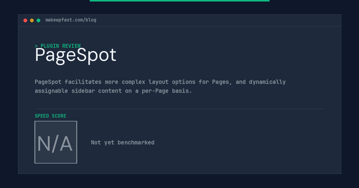 PageSpot - MakeWPFast