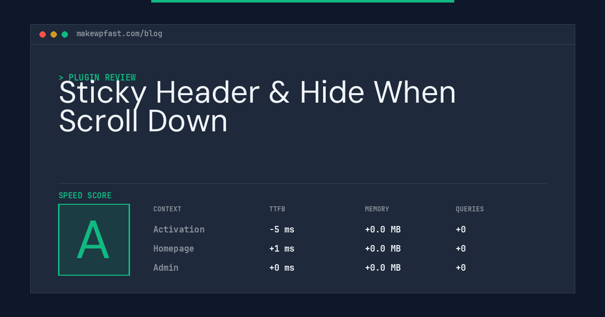 Sticky Header & Hide When Scroll Down - MakeWPFast