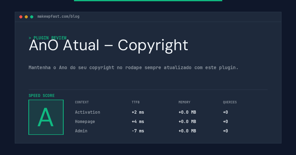 AnO Atual – Copyright - MakeWPFast