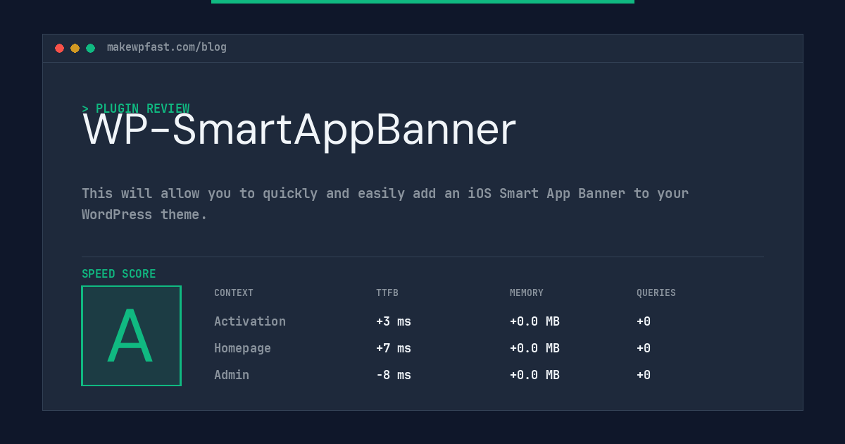 WP-SmartAppBanner - MakeWPFast