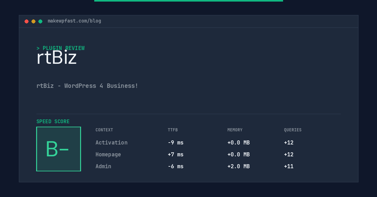 rtBiz - MakeWPFast