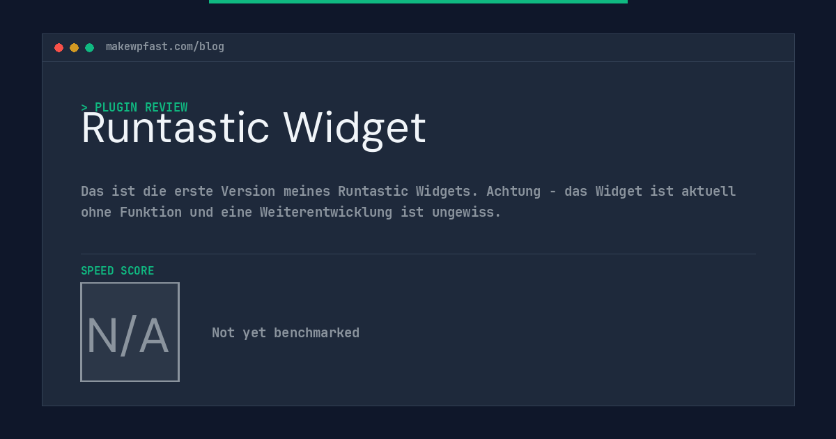 Runtastic Widget - MakeWPFast