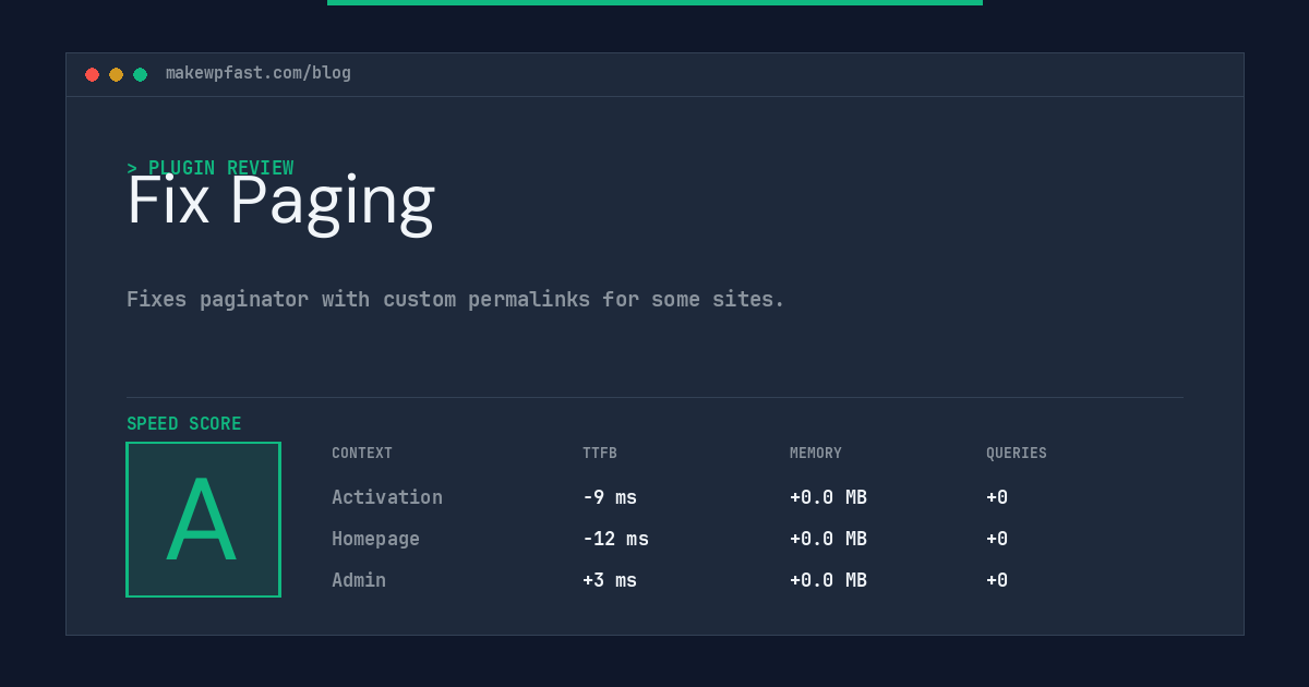 Fix Paging - MakeWPFast