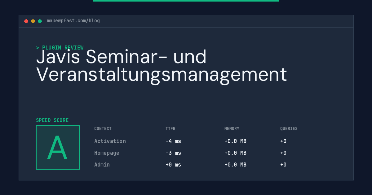 Javis Seminar- und Veranstaltungsmanagement - MakeWPFast