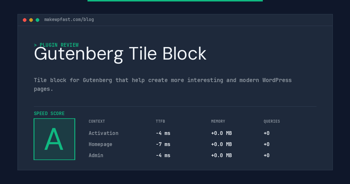 Gutenberg Tile Block - MakeWPFast