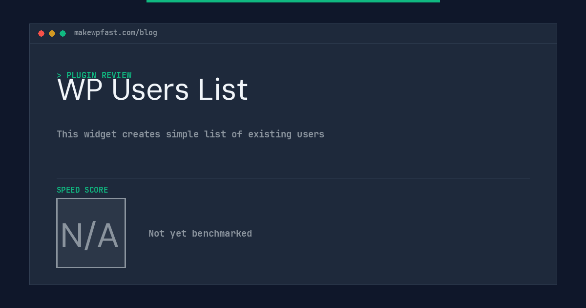 WP Users List - MakeWPFast