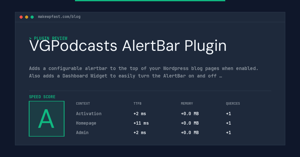 VGPodcasts AlertBar Plugin - MakeWPFast