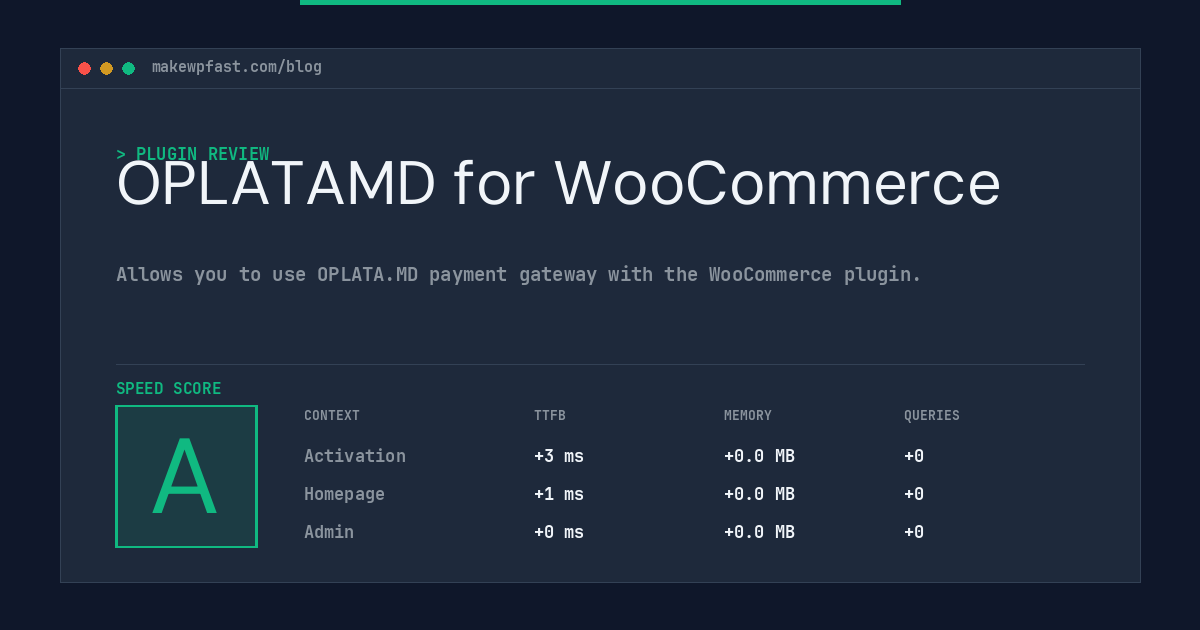 OPLATAMD for WooCommerce - MakeWPFast