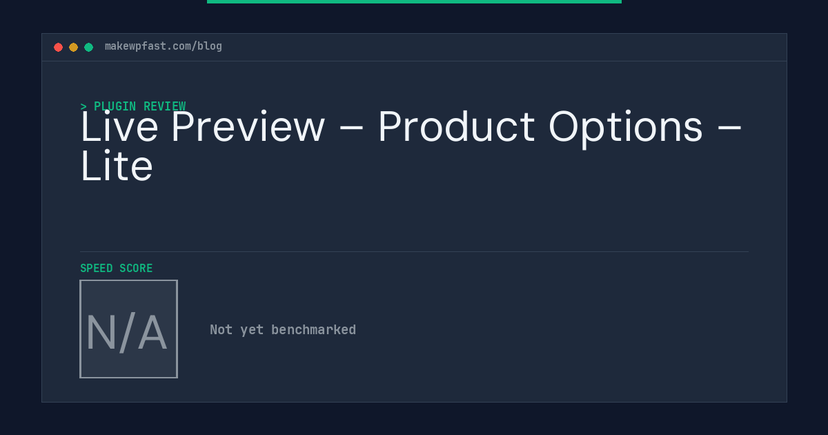 Live Preview – Product Options – Lite - MakeWPFast