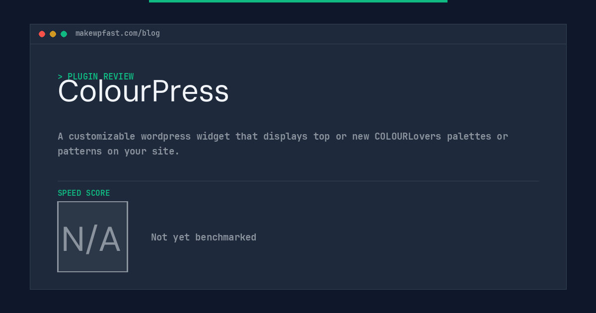 ColourPress - MakeWPFast