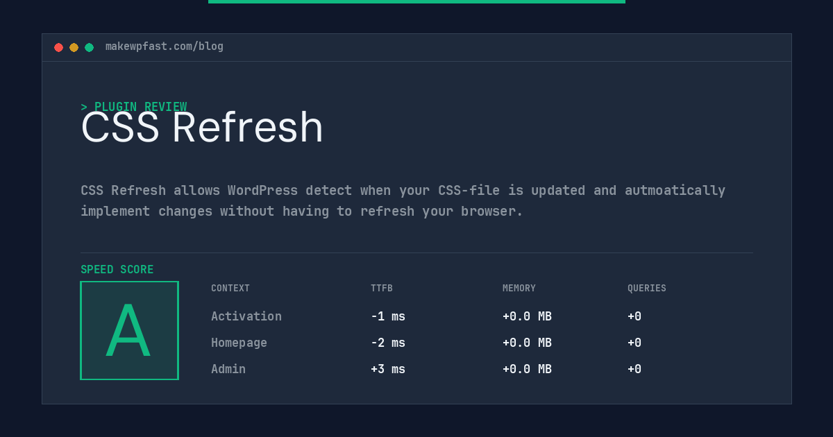 CSS Refresh - MakeWPFast