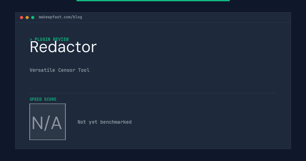 Redactor - MakeWPFast