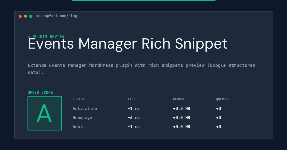 Events Manager Rich Snippet - MakeWPFast