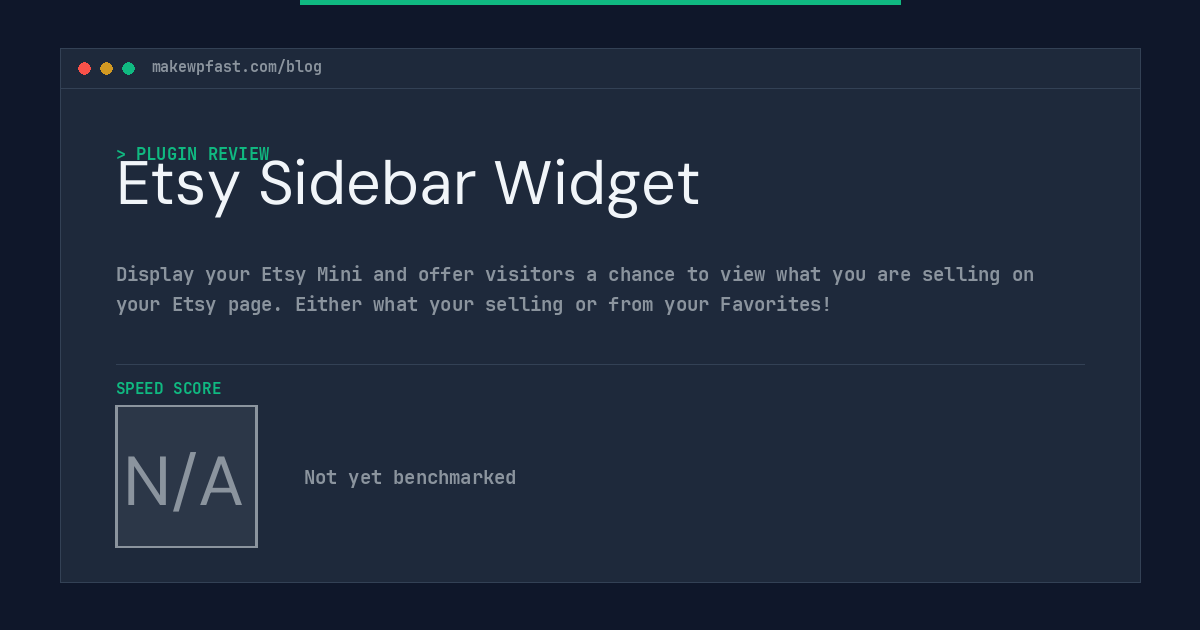 Etsy Sidebar Widget - MakeWPFast