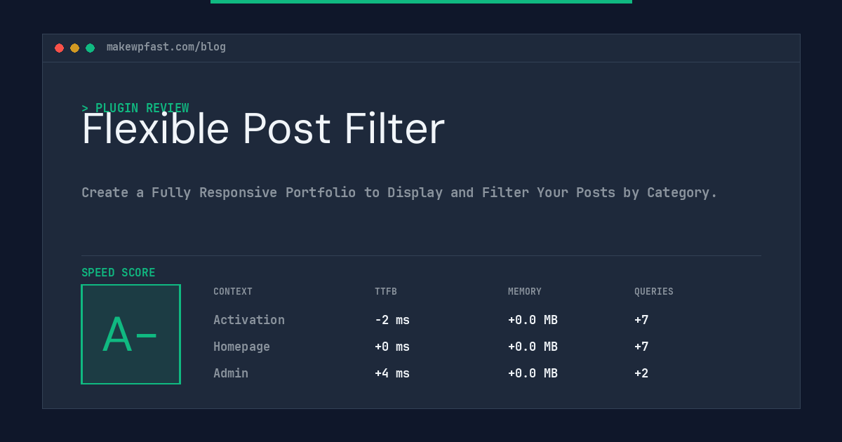 Flexible Post Filter - MakeWPFast
