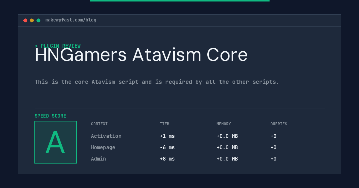 HNGamers Atavism Core - MakeWPFast