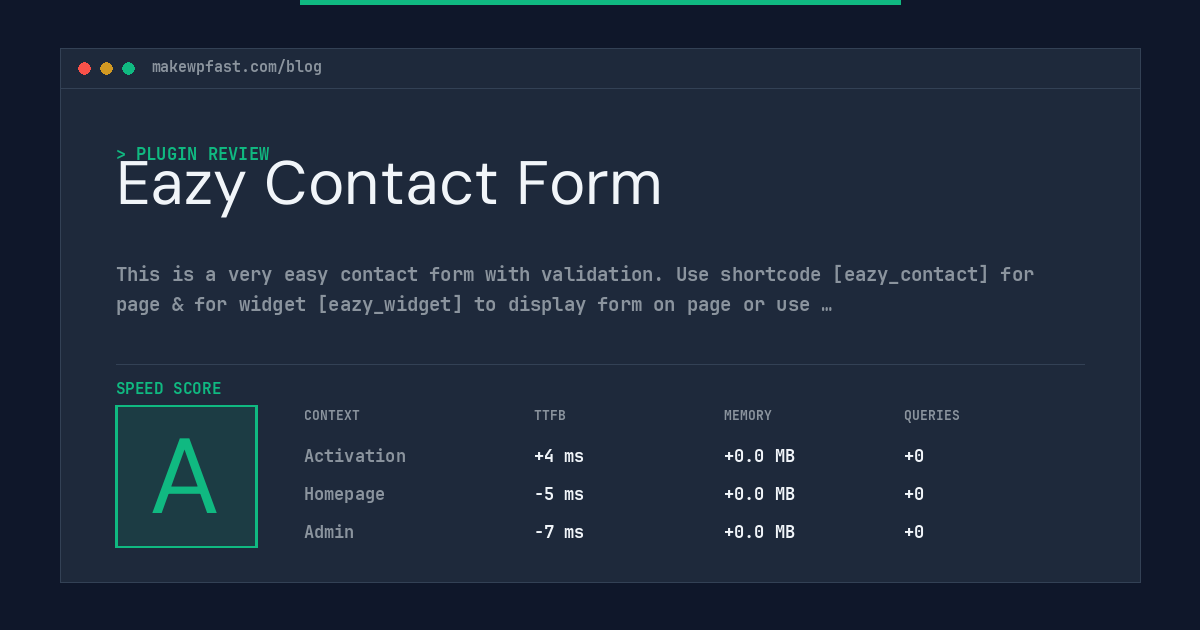 Eazy Contact Form - MakeWPFast