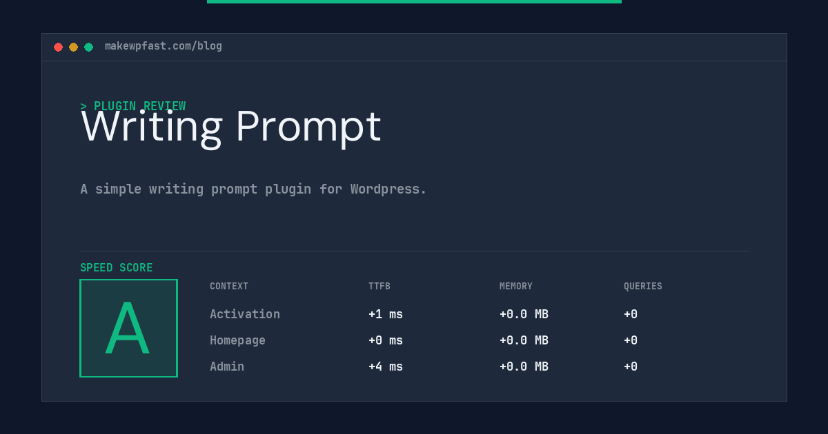 Writing Prompt - MakeWPFast