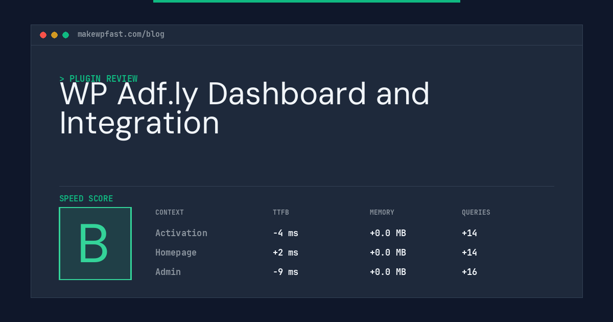 WP Adf.ly Dashboard and Integration - MakeWPFast