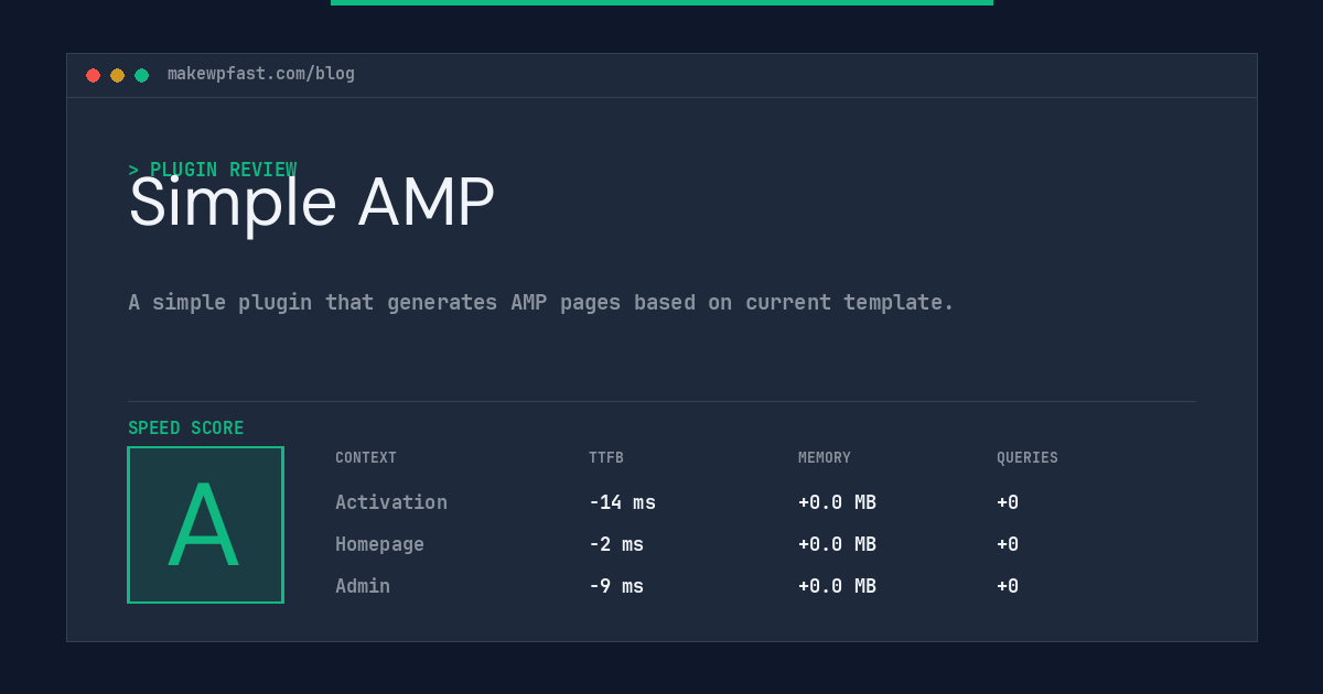 Simple AMP - MakeWPFast