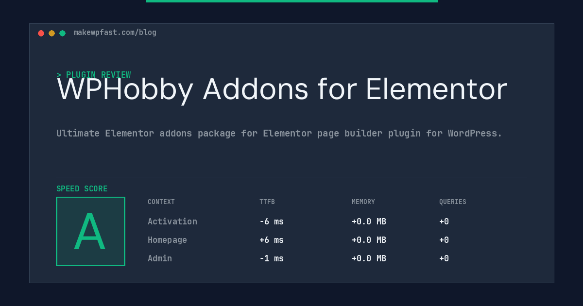 WPHobby Addons for Elementor - MakeWPFast