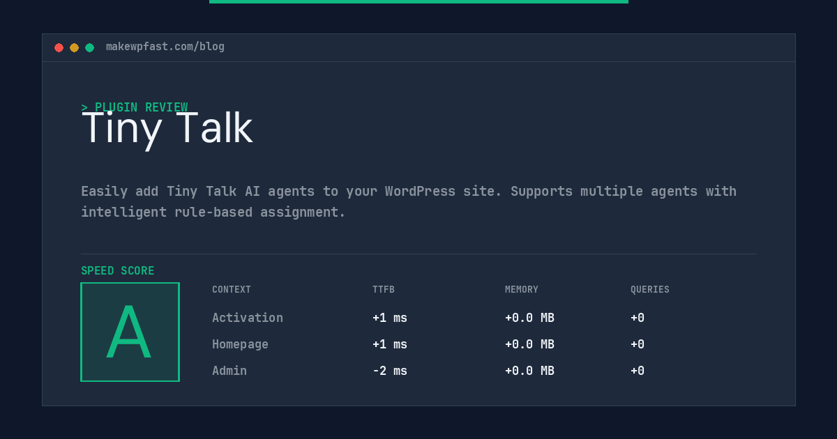 Tiny Talk - MakeWPFast