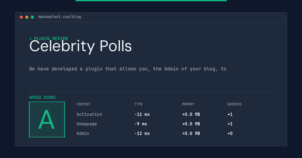 Celebrity Polls - MakeWPFast