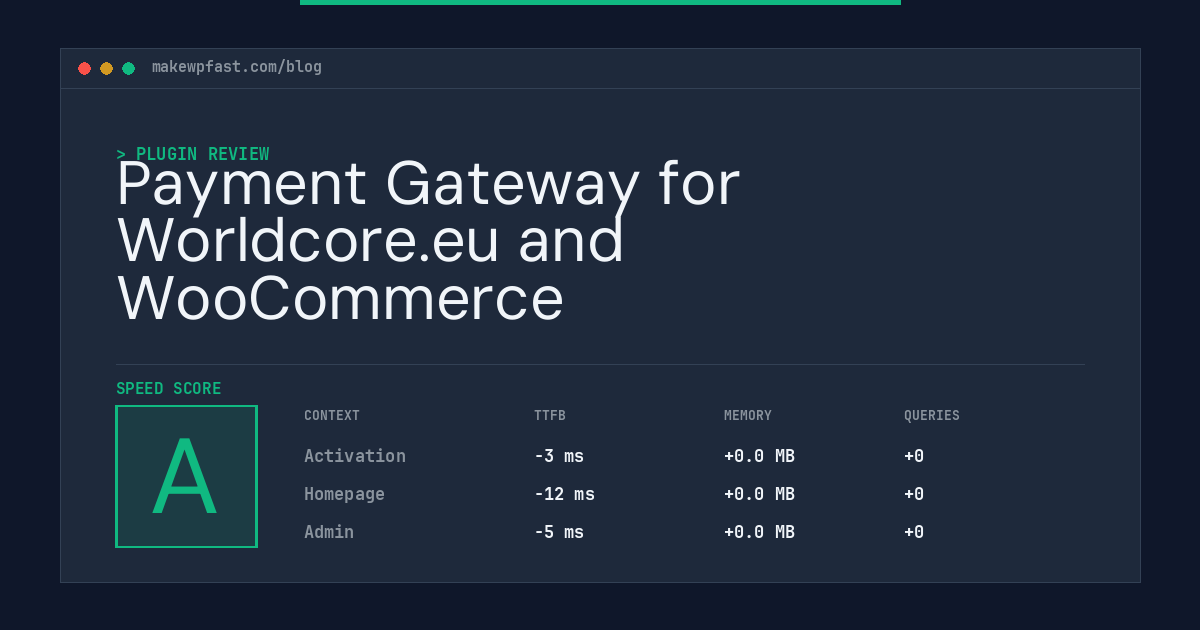 Payment Gateway for Worldcore.eu and WooCommerce - MakeWPFast