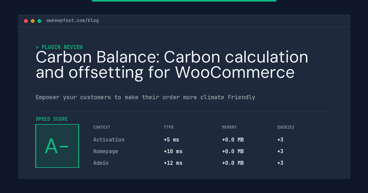 Carbon Balance: Carbon calculation and offsetting for WooCommerce - MakeWPFast